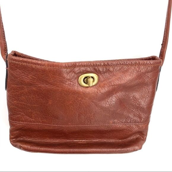MARGOT Clara Turnlock Bucket Crossbody In Brandy - Picture 1 of 11